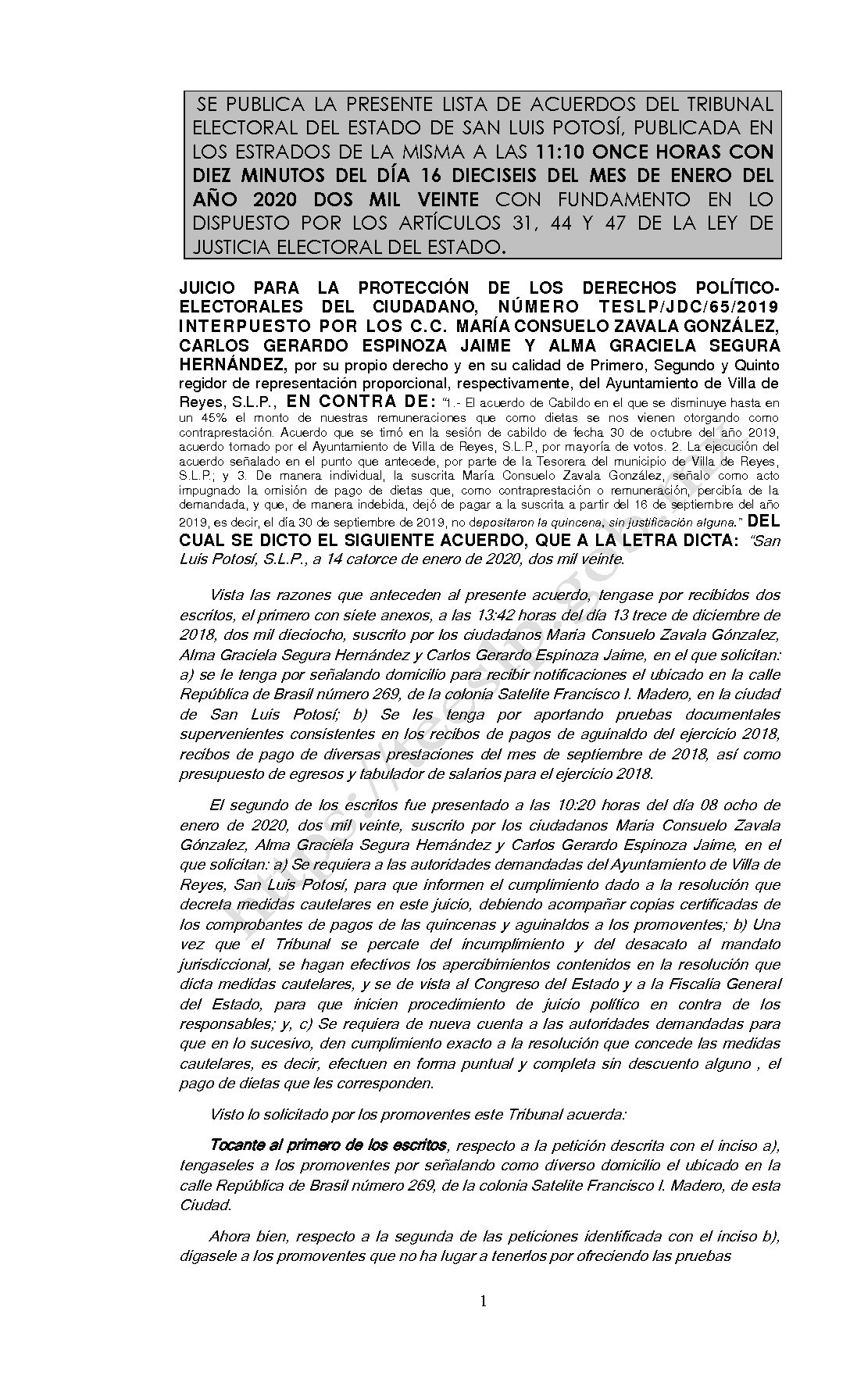 Listas De Acuerdos Archivos Pagina 6 De 147 Tribunal Electoral Del Estado De San Luis Potosi